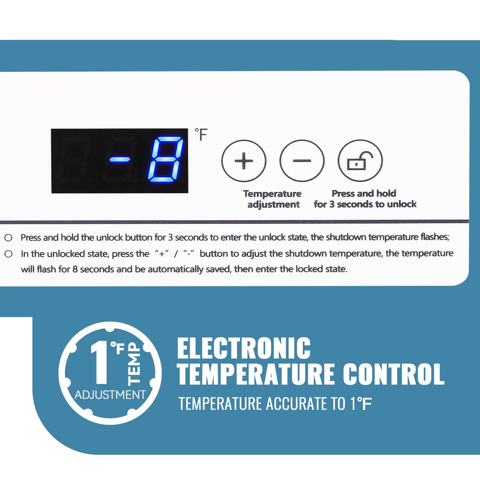 DEMULLER Chest Freezer with Electronic Control 41℉ to -15 ℉Deep Freezer 4.0Cubic Feet Freestanding Small Freezers with 2Removable Stainless Steel Basket Mini Freezer Top Open Door Compact Freezer