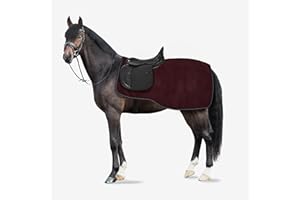 HORZE Kiel Riding Blanket with Fleece - Dark Red - 84 in