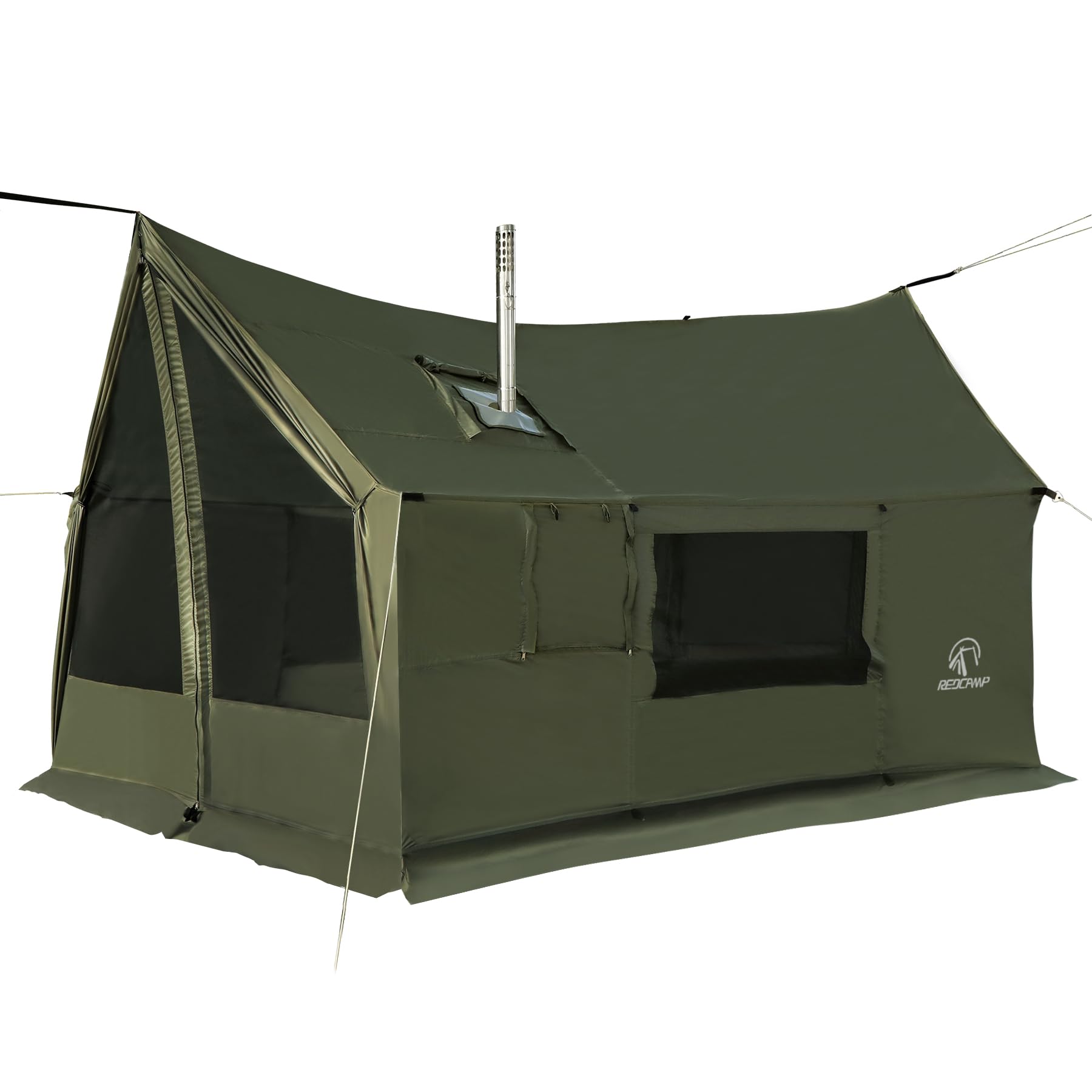 Photo 1 of REDCAMP Large Hammock Hot Tent with Stove Jack, Waterproof & Windproof Winter Wall Tent with Snow Skirt, Ultralight 4 Season Tent for Camping, Hiking, Bushcraft, Backpacking