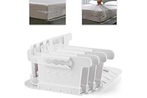 TAIGIN Lock Bed Sheet Holders for Corners - Bed Sheet Holder Straps Fit for All Mattress Types, Fitted Sheet Holders Keep Sheets Firm & Tight, Easy Installation Sheet Clips, Stay (4pcs, White)