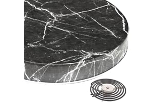 Robbins Aria The Only SENSI Temp fitting Electric Stove Burner Covers, Set of 4, Coil Protectors, Round, Range, Cooktop, Deep Size, Safety Sensor Fit (DEEP Black Marble)