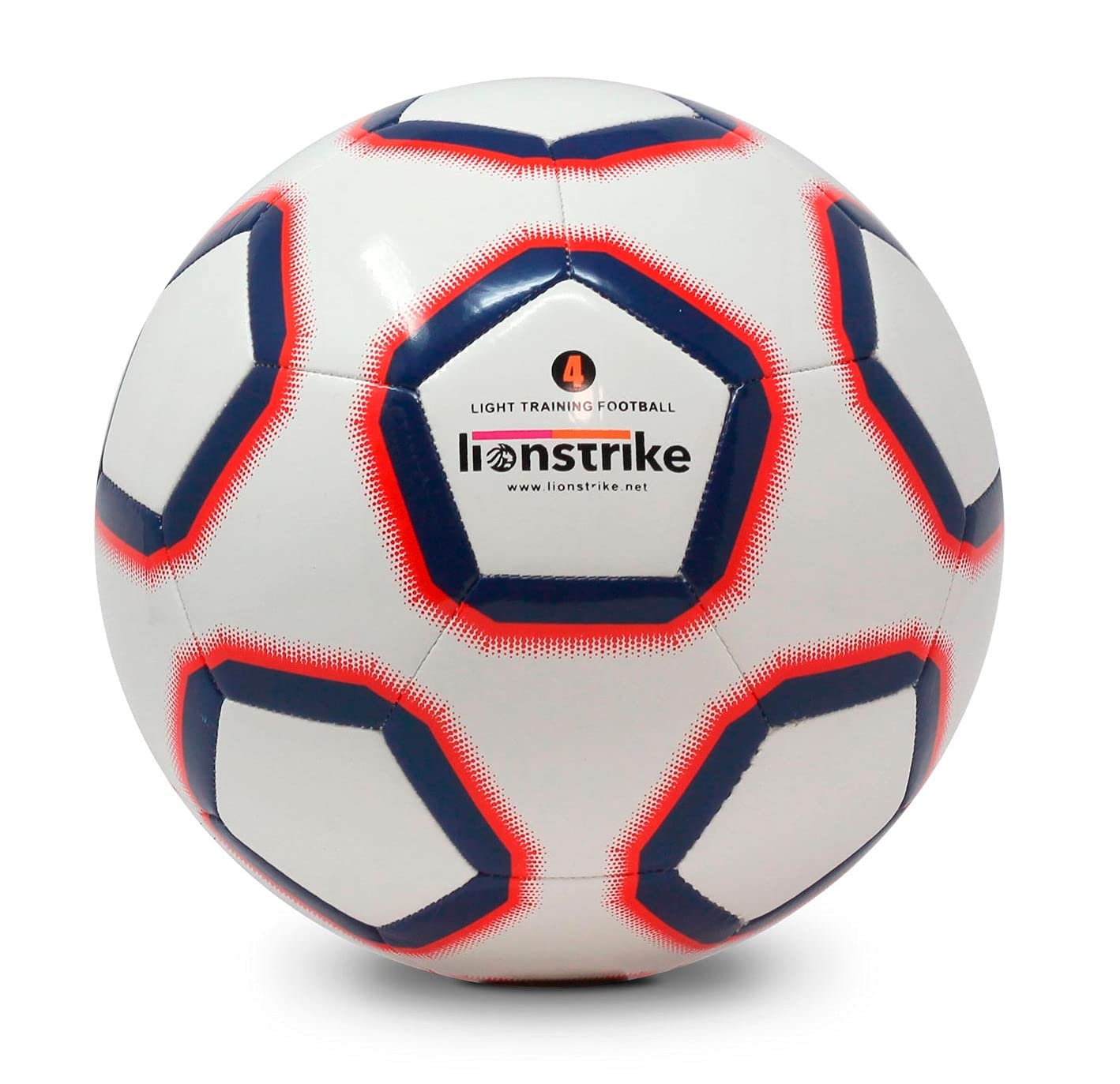 Lionstrike Size 4 Lite Football With NeoBladder Technology, Light Kids Soccer Ball (Age 7-13) Boys/Girls Indoor or Outdoor Training/Coaching Football (White)