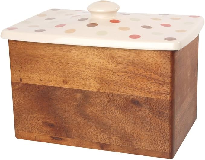 Cream Slim Stylish Bread Storage Bin Ceramic Bread Bin Amazon.co.uk
