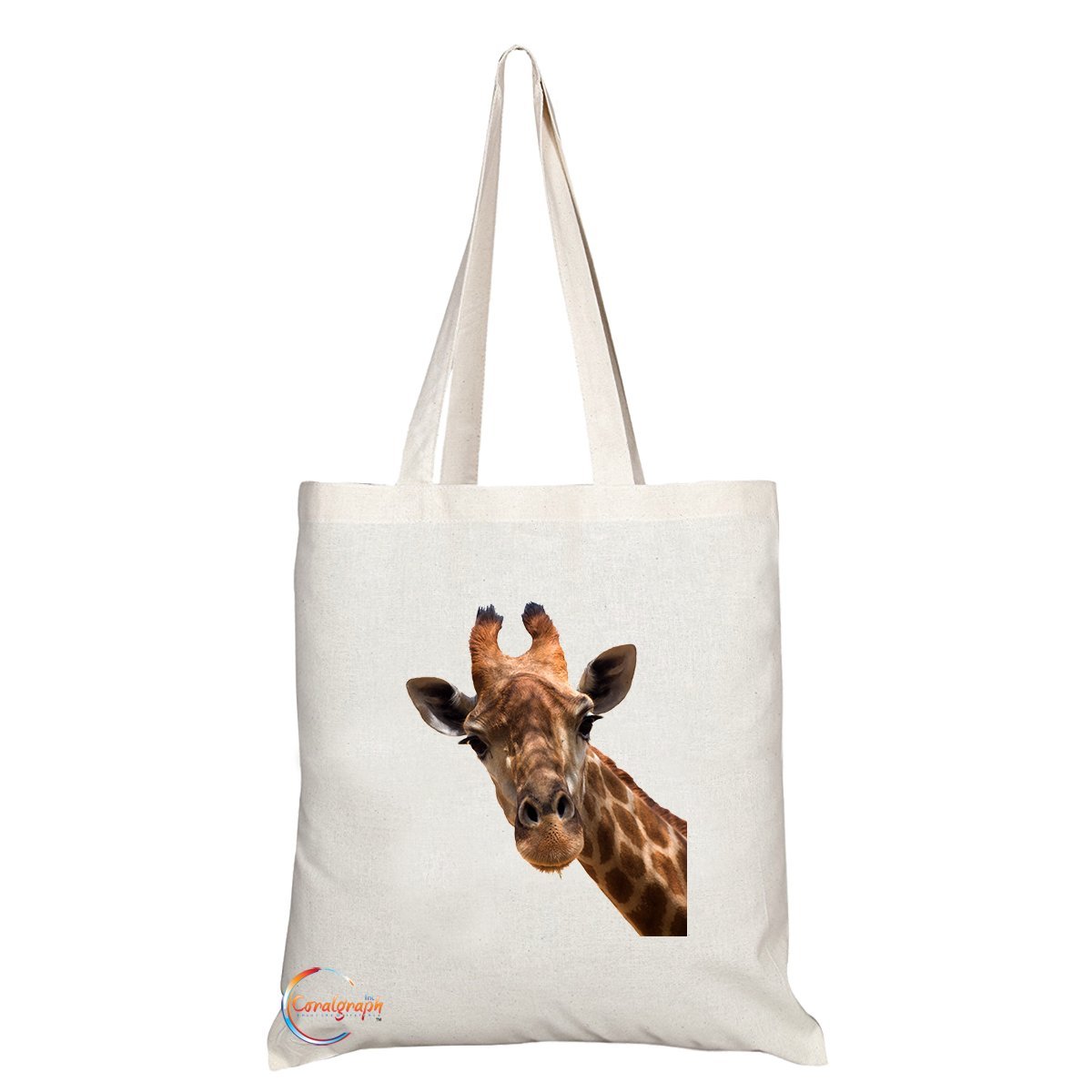 Coralgraph Inc TB318 Beautiful Giraffe Image Novelty Present Gift Printed Eco-Friendly Stylish Long Handled Tote Shoulder Bag