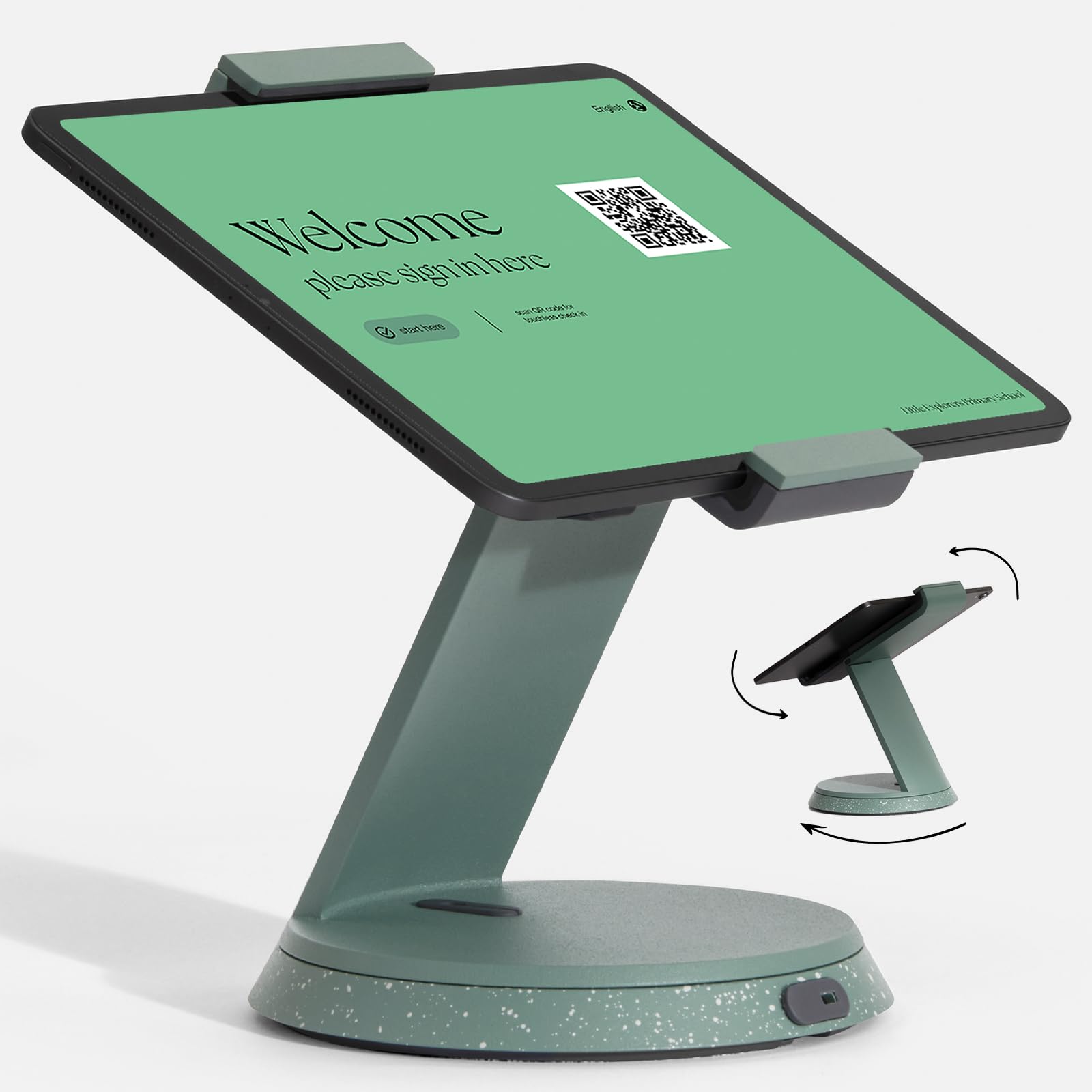 Bouncepad Eddy Tablet Stand & iPad POS Stand | iPad Lockable Stand | Compatible With Most 7" - 13" Tablets | Strong Die-Cast Aluminium Tablet Stand For Desk | Green
