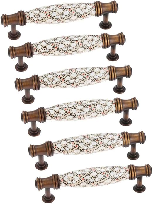 CCYKXA 5er-Set Vintage-Möbelgriff, Kommodengriff, Küchenmöbelgriff, Vintage-Griff, Weißer Griff