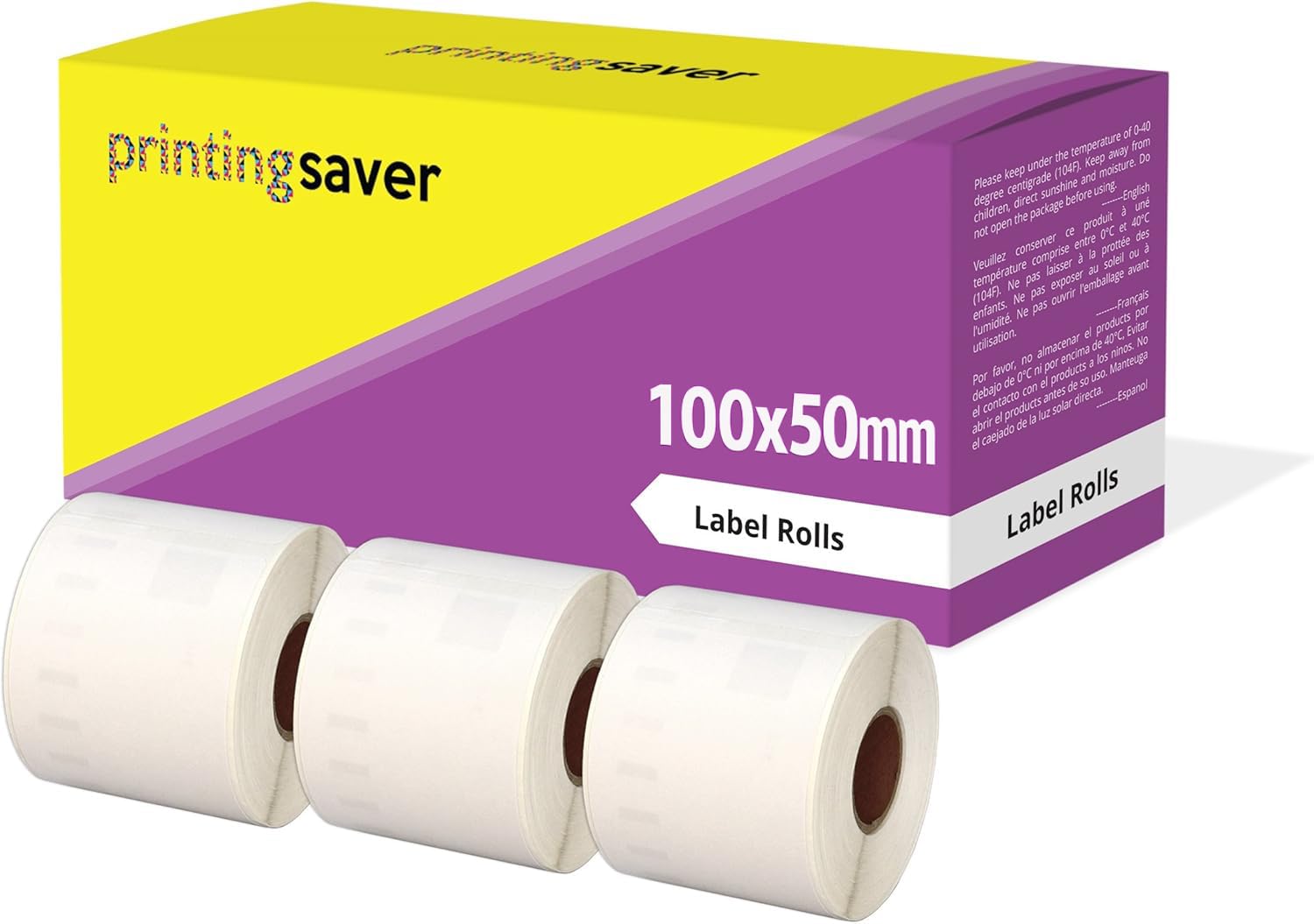 3 Compatible Rolls 100mm x 50mm White Direct Thermal Labels for Zebra GK420d GK420t GC420d GX420d GX420t GC420t GX430t GT800 LP2844 TLP 2844 Citizen CL-S521 CL-S621 CL-S631 (1000 Labels per Roll)