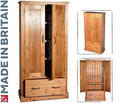 Solid Pine Cupboard 5ft X 30 Handcrafted Waxed 2 Door Dual