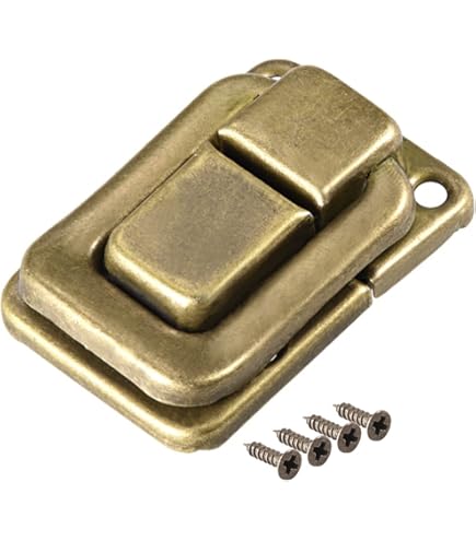 5 PCS Antique Bronze Latch Hasps Vintage Locks Decorative Brass