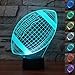 Echodream LED Night 3D Illusion Bedside Table Lamp 7 Colors Changing Sleeping Lighting with Smart Touch Button Cute Gift Warming Present Creative Decoration Ideal Art and Crafts, Football Rugby