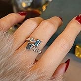 925 Sterling Silver Shiny Full Diamond Ring 18K Gold Sapphire Criss Cross Cubic Zirconia Promise Rings CZ Diamond Multi Row Cocktail Halo Rings Eternity Engagement Wedding Band Ring Z.76 (US Code 6)