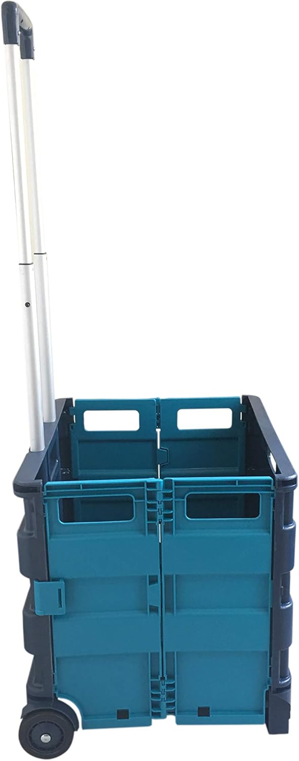 SECO Square Handle Large Foldable Plastic Trolley Cart - Black (ZY-LC-BKNEW)) : Office Products