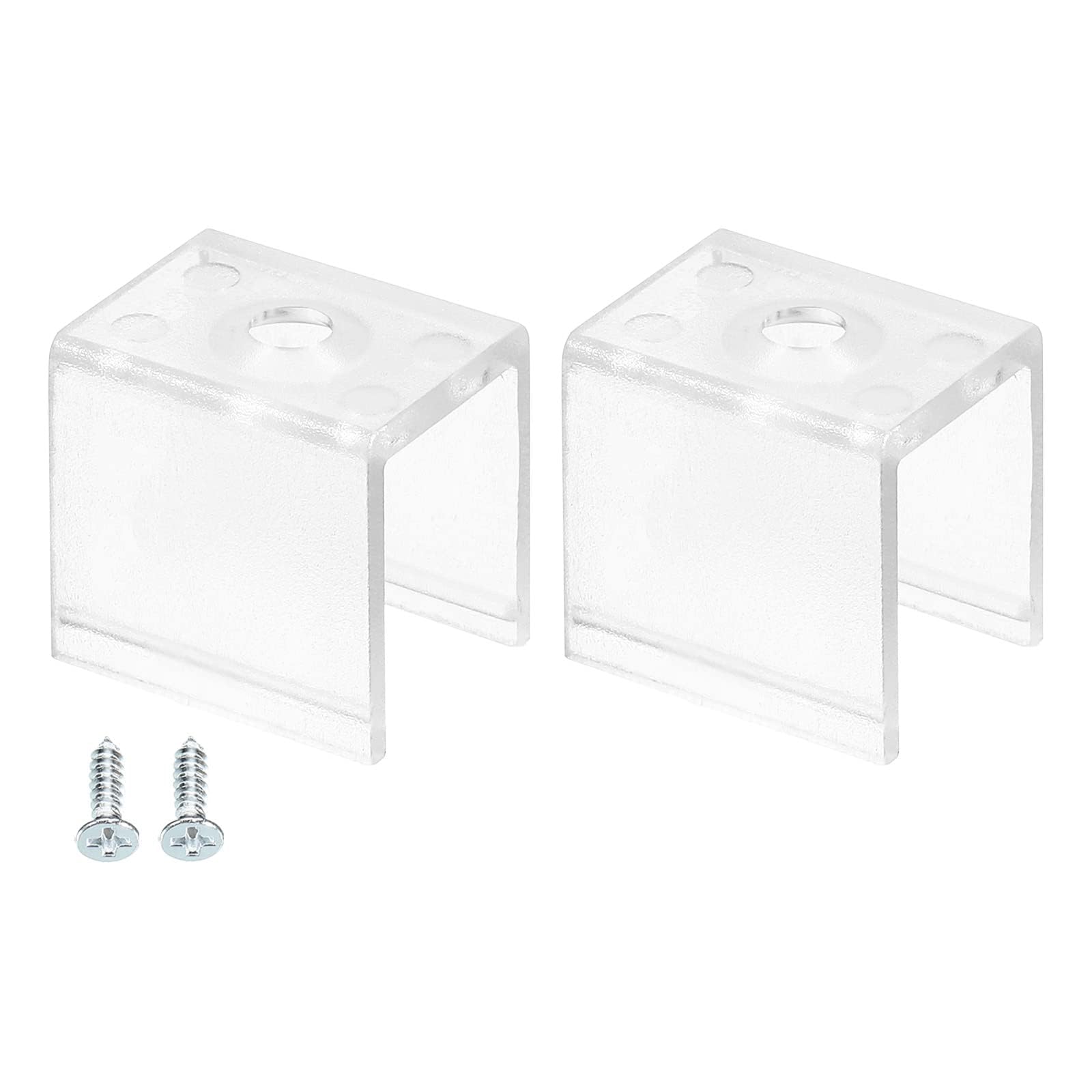 TOP-VIGOR 50Pcs LED Strip Light Clips, Waterproof Mounting Bracket Fixing Clips Plastic Clamp Holders with Screws, Lights Install Fixing Clips Clamp for 9.5-10mm Light Cable Ribbon, Translucent