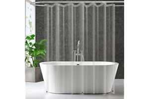 ZEMAHOME Extra Long Clear Plastic Shower Curtain Liner - Lightweight 72" x 80" Transparent Bathroom Shower Showroom Curtain L