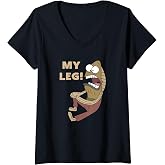 Women's Fred the Fish - My Leg! V-Neck T-Shirt