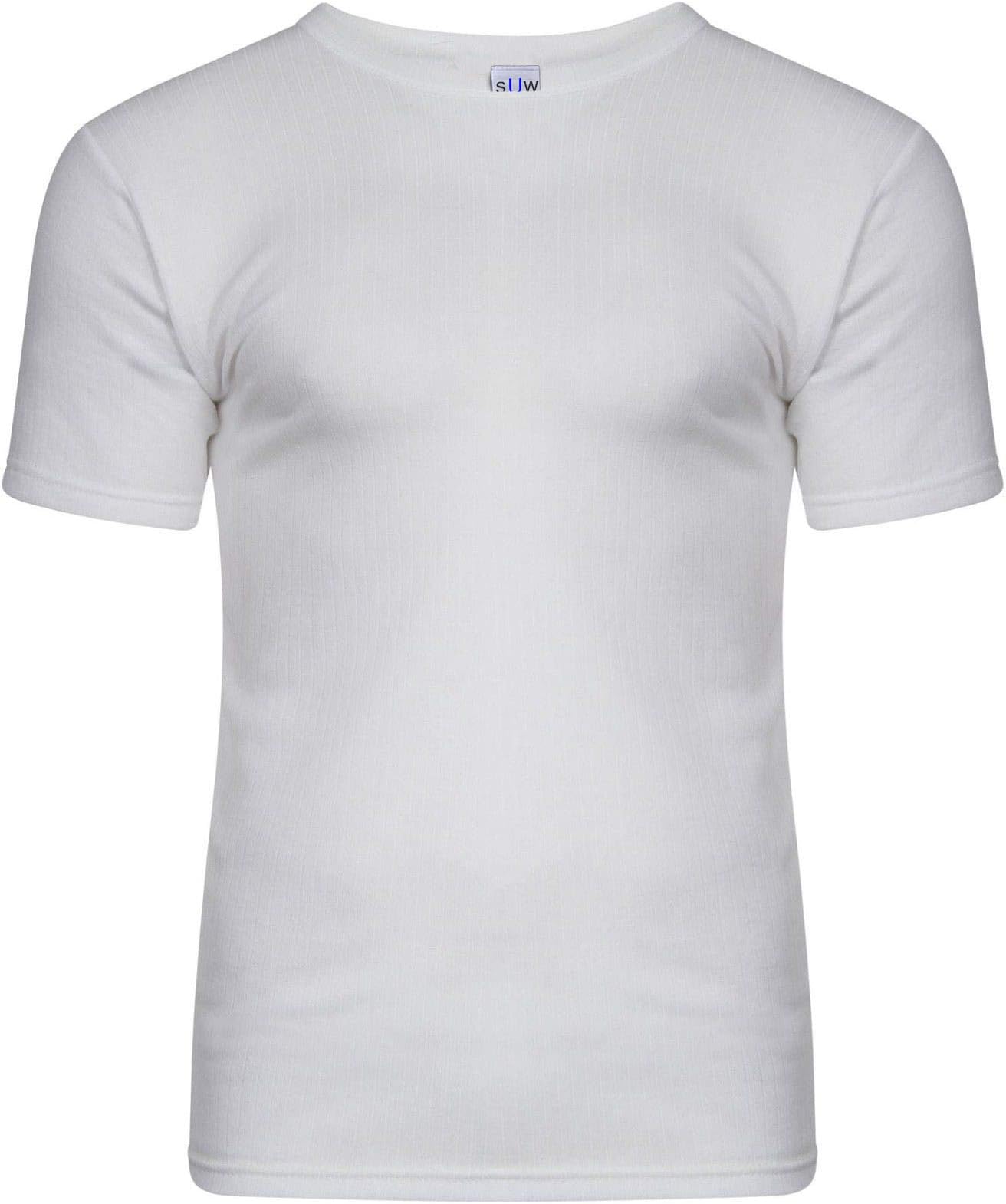 Mens Thermal Underwear Short Sleeve Warm Winter Wear Tshirt Crew Neck Hip Length Vest