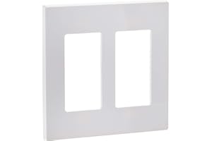 Leviton 2-Gang Decora Plus Screwless Wall Plate, 80309-SW, White