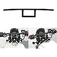 AnXin Motorcycle 7/8" Handlebar Cafe Racer Box Window Attack Style Handlebars 22MM Universal For Cruiser Bobber Custom Application Black