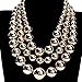 Fashion Strand Chain Big Resin Simulated Pearls Beads Choker Statement Bib Necklace