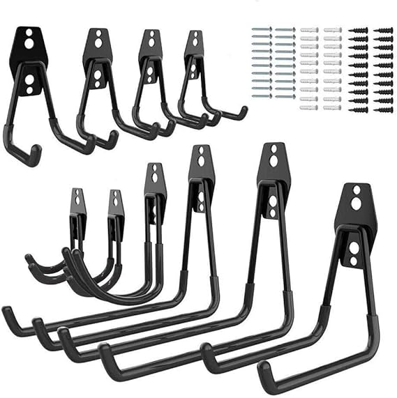 Cozywind Gancho para Colgador de Garaje 10 Piezas, Gancho Pared