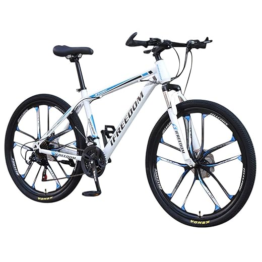 Sinerixc Mountain Bikes, 26-inch Wheels Mountain Trail Bike, 10-Spoke 21-Speed Gears Carbon Steel Full Suspension Frame Bicycles with Dual Disc Brakes, 2020 New Road Bikes for Adult