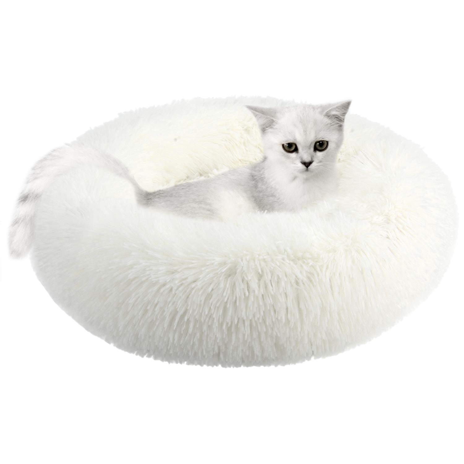 Legendog Cat Bed, Pink Pet Bed/Cat Calming Bed/Warm Soft Plush Round