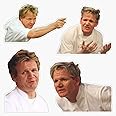 TCT Trading Angry Gordon Ramsay Meme Pack Vinyl Stickers Waterproof Decal Car, Laptop, Bumper Stickers 5"