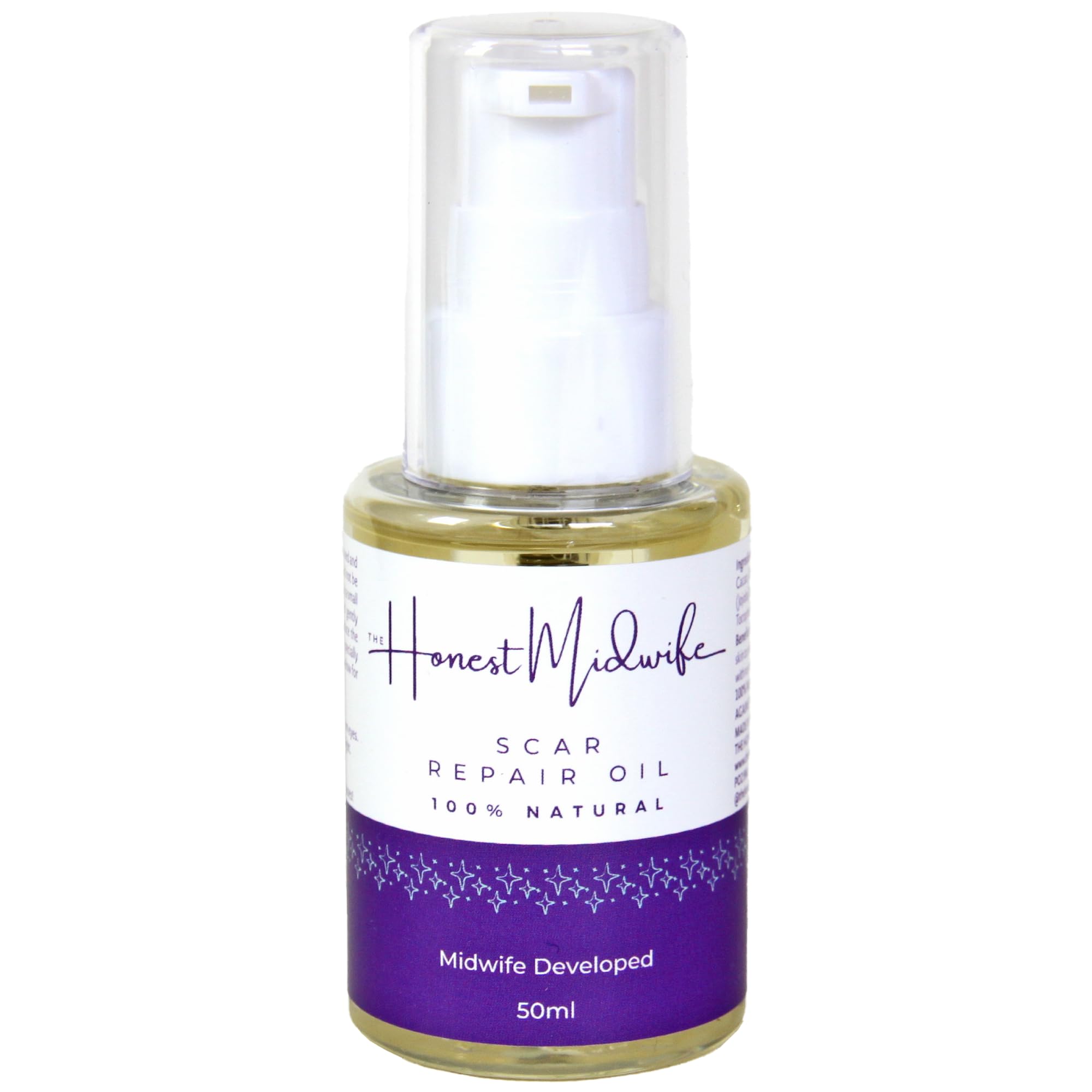 The Honest Midwife Scar Repair Oil • 50ml • Encourage Healing + Reduce Scars • Heal Eczema, Damaged, Burnt or Chapped Skin • 100% Natural • Vegan • Cruelty-Free • Avocado Oil, Vitamin E + Jojoba Oil