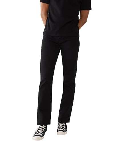 Amazon.com: True Religion Coated Billie Mid-Rise Straight in Jet