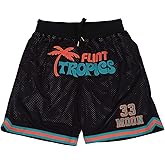 Kekambas Men's 33 Jackie Moon Sport Pants Flint Tropics Semi Pro Movie Basketball Shorts Stitched
