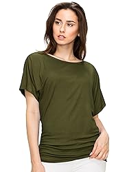 MBJ WT817 Womens Dolman Drape Top with Side