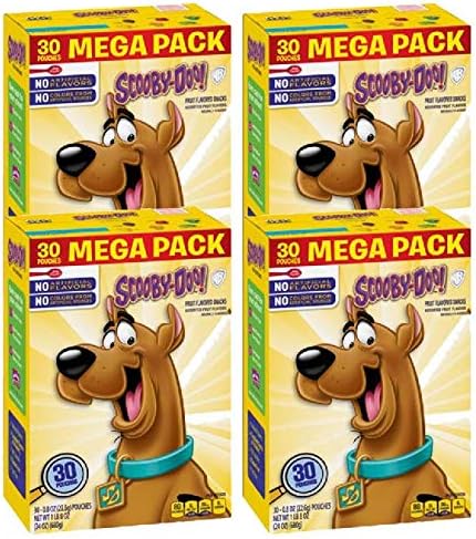 Betty Crocker Fruit Snacks, Scooby Doo Snacks, Mega Pack, 30 Pouches, 0.8 oz Each (Pack of 4)
