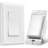Suraielec 3 Way Wireless Light Switch, Neutral Wire Required, Grounding, 15A High Power, 100ft Range, No Wiring No WiFi, Expa