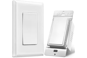 Suraielec 3 Way Wireless Light Switch, Neutral Wire Required, Grounding, 15A High Power, 100ft Range, No Wiring No WiFi, Expa
