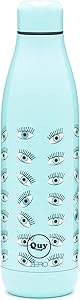 QUY CUP. Eyes. Zero Thermal Bottle. 17oz. (500ml). Vacuum Insulated. For Hot and Cold Beverages. Unique Italian Design. Double Walled Stainless Steel Thermo