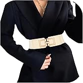 Wide Belts for Women Fashion Elastic Belt for Dresses Vintage Waist Belt Ladies Stretchy Belt Gold Buckle