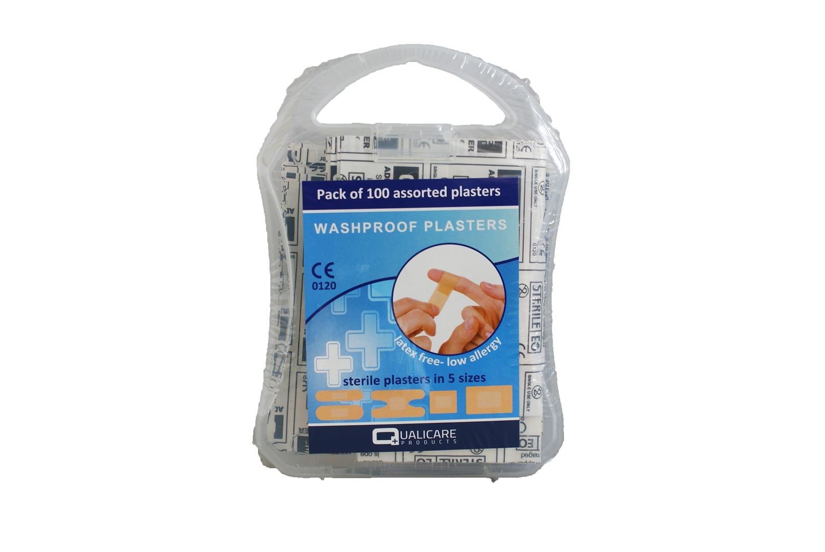 Qualicare Washproof Assorted Plasters (Plastic Box of 100)