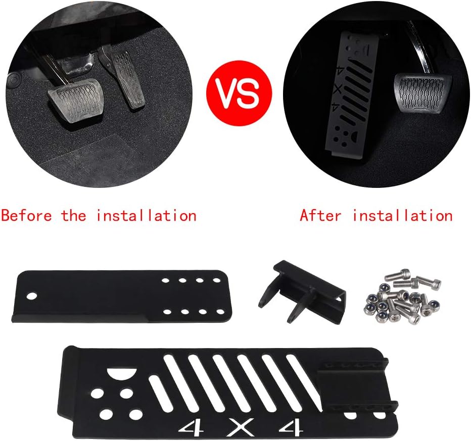 Black Left Driver Side Foot Rest Dead Pedal Aluminum Alloy Adjustable Foot Pegs Kick Panel for 2018 Jeep Wrangler JL