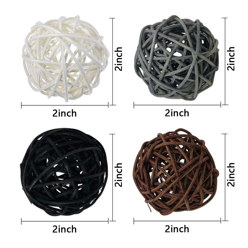 DomeStar Rattan Ball, 24PCS Orbs Vase Fillers