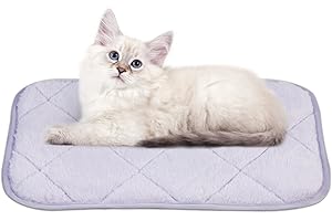 NWK Fluffy Self Warming Cat Mat, Cat Blanket, Thermal Dog Mat, Washable, Non-Slip Bottom for Sofa & Crate & Kennel & Car Seat (Purple, Small (20'' X 16'' X 0.4''))