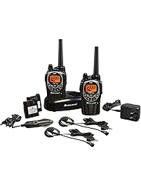 Midland - GXT1000VP4, 50 Channel GMRS Two-Way Radio - Up to 36 Mile Range Walkie Talkie, 142 Privacy Codes, Waterproof, NOAA Weather Scan + Alert (Pair Pack) (Black/Silver)