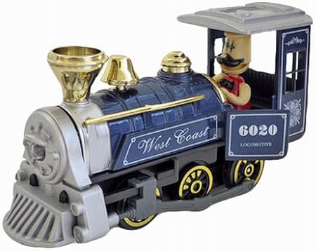 Amazon シミュレーション機関車のおもちゃモデルは Blueの蒸気機関車列車 15 5 17センチメートル レール おもちゃ