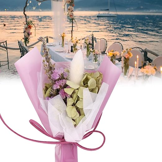 Amazon 屋内植物 紫 ピンクのオプションの天然ドライフラワー 結婚式の装飾花の装飾家の装飾屋内結婚披露宴のためのホリデーギフト Purple Paper Powder Don T White Rabbit 造花 オンライン通販