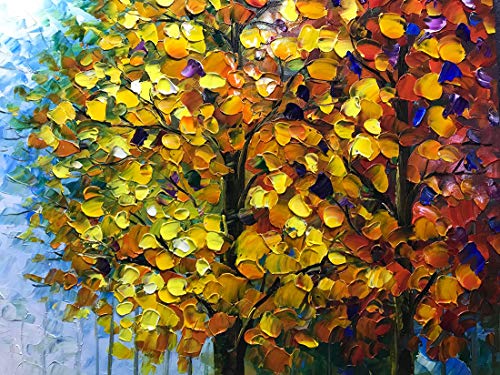 V-inspire Art 24x36 inch, Romantic Night 100% Hand Painted Contemporary Abstract Oil Paintings Modern Decorative Artwork on Canvas Wall Art Ready to Hang for Home Decoration Wall Decor - Thumbnail 3