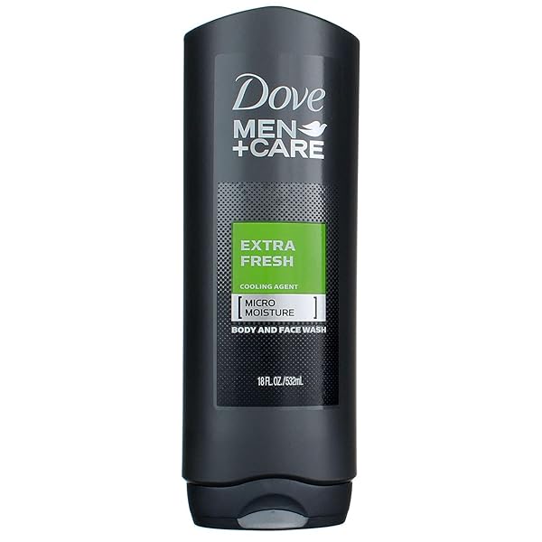 DOVE MEN + CARE BODY & FACE WASH, EXTRA FRESH 18 OZ (6 PACK)