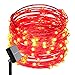 ErChen Solar Powered Copper Wire Led String Lights, 33FT 100 LEDs Waterproof 8 Modes Decorative Fairy Lights for Outdoor Christmas Garden Patio Yard (Red) primary