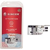 SINGER 1/4" Presser Foot with Guide for Perfect Seam Allowances | Ensures Accurate 1/4” Stitching, Red Markings for Precision