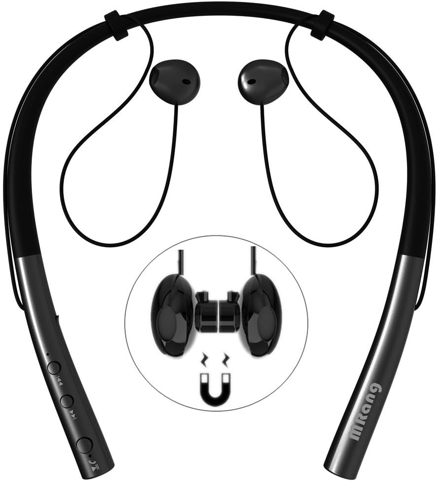 Neckband Bluetooth Headphones Wireless Running Sport Noise Cancelling Stereo Magnetic Earphones, 12Hours Play/Talking Time For iphone, Samsung, HuaWei