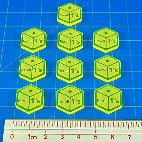 Reroll Ones Tokens, Fluorescent Yellow (10)