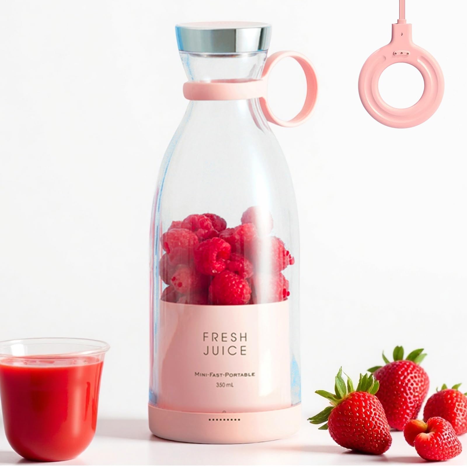 Photo 1 of Portable Personal Mini Blender for Women: 11.8 fl oz Small Smoothie Juicer Cup for Shakes and Baby Food with Wireless Charging - Ideal for Moms & Commuters